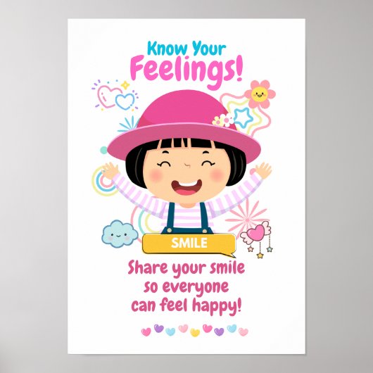 Kinderen Emotie Met Gelukkig Poster (Voorkant)