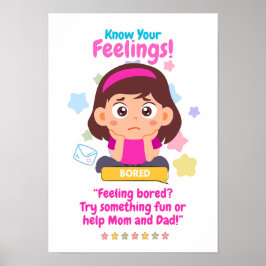 Kinderen Emotie Met Gevoel Van Verveling Poster