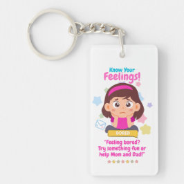 Kinderen Emotie Met Gevoel Van Verveling Sleutelhanger