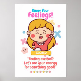 Kinderen Emotie Met Opwinding Poster