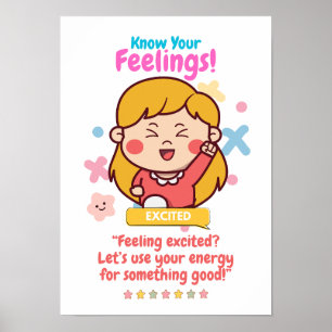 Kinderen Emotie Met Opwinding Poster