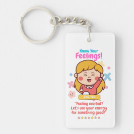 Kinderen Emotie Met Opwinding Sleutelhanger