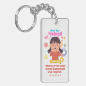 Kinderen Emotie Met Verrast Sleutelhanger (Voorkant Links)