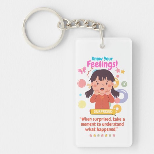 Kinderen Emotie Met Verrast Sleutelhanger (Voorkant)
