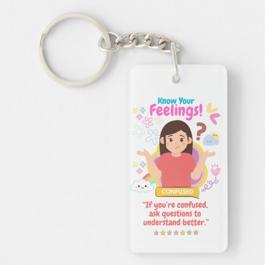 Kinderen Emotie Met Verward Sleutelhanger (Voorkant)