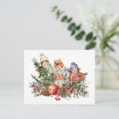  kinderen en de kerstangel feestdagenkaart (Staand voorkant)