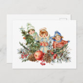  kinderen en de kerstangel feestdagenkaart (Voorkant / Achterkant)