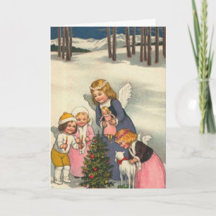 "Kinderen en een engel" Kerst Kaart