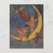 Kinderen en Fairies Ride the Moon, Briefkaart (Voorkant)