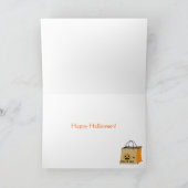 Kinderen en Grote Pompoen  Halloween Kaart (Binnen)