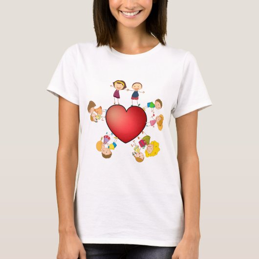 Kinderen en hart t-shirt (Voorkant)