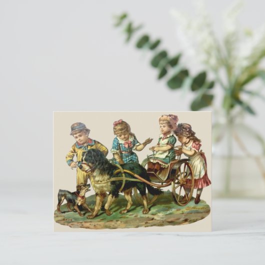  kinderen en honden briefkaart (Staand voorkant)