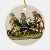  kinderen en honden keramisch ornament (Voorkant)