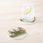  kinderen en honden zandsteen onderzetter (Zijkant)