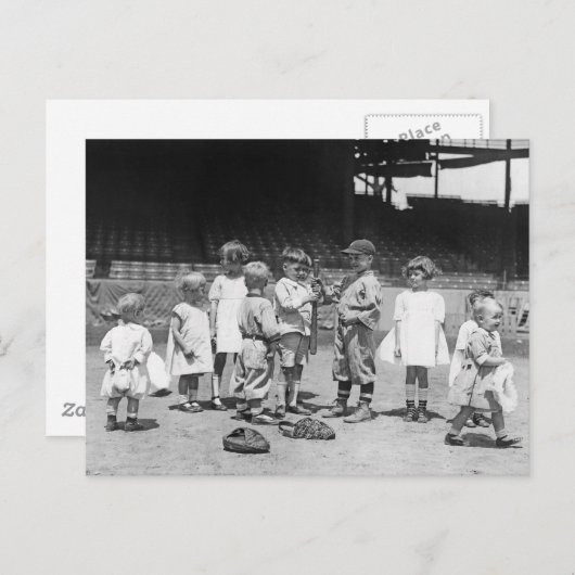 Kinderen en honkbal, begin jaren 1900 briefkaart (Voorkant / Achterkant)