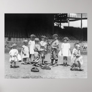 Kinderen en honkbal, begin jaren 1900 poster
