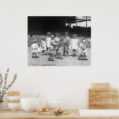 Kinderen en honkbal, begin jaren 1900 poster (Keuken)