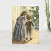 kinderen en Kaart met kerstbomen (Voorkant)