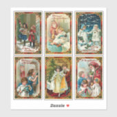  Kinderen en Kerstman Sticker (Vel)