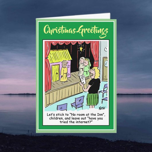 Kinderen en kerstschoolspelen feestdagen kaart