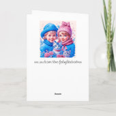  Kinderen en Kittens Kerstmis Kaart (Achterkant)