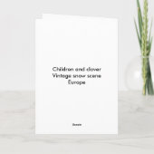 Kinderen en klaver feestdagen kaart (Achterkant)