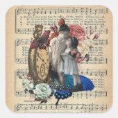 kinderen en kraamkraakbeen vierkante sticker (Voorkant)