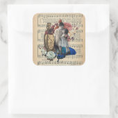 kinderen en kraamkraakbeen vierkante sticker (Tas)