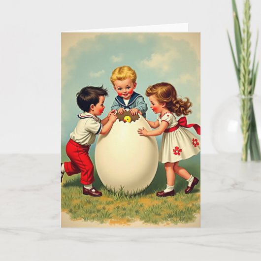 Kinderen En Kuikentje Scènekaart Kaart (Voorkant)