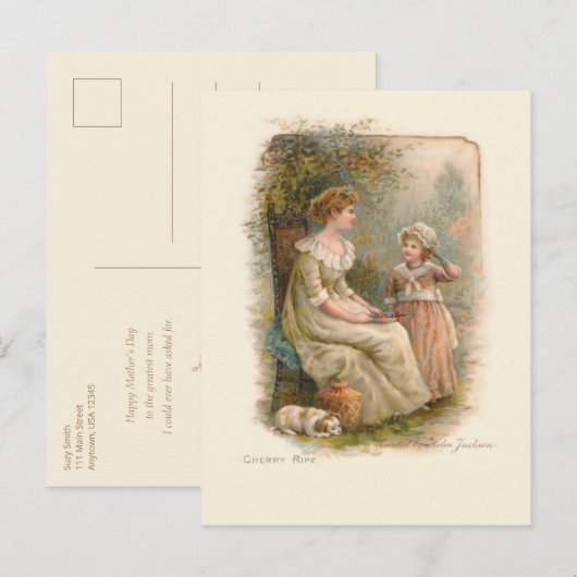 kinderen en moeders die hun kinderen schoppen feestdagenkaart (Voorkant / Achterkant)