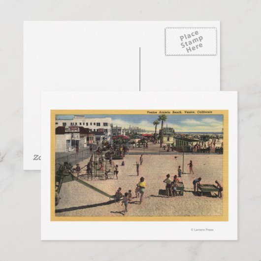 Kinderen en Moms bij het Athletic Beach Venice Briefkaart (Voorkant / Achterkant)