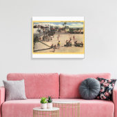 Kinderen en Moms bij het Athletic Beach Venice Canvas Afdruk (Insitu (Woonkamer))