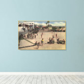Kinderen en Moms bij het Athletic Beach Venice Canvas Afdruk (Insitu (Houten vloer))