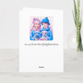 Kinderen en Puppies Kerstmis Kaart (Achterkant)