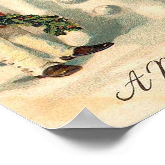 Kinderen en Snowman Card Poster (Hoek)