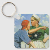  kinderen en sport, jongens die honkbal spelen sleutelhanger (Voorkant)