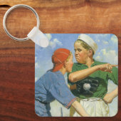  kinderen en sport, jongens die honkbal spelen sleutelhanger (Voorkant)