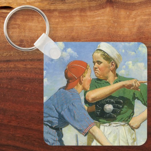  kinderen en sport, jongens die honkbal spelen sleutelhanger (Voorkant)