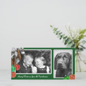 Kinderen en twee foto's met kerstKaart (Staand voorkant)