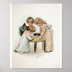 Kinderen en Vintages Poster
