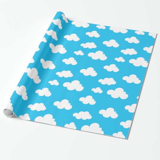 Kinderen en wolken cadeaupapier (Uitgerold)
