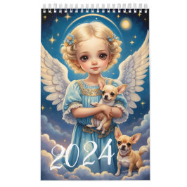 Kinderen, engelen en schattige dieren. 2024 kalender