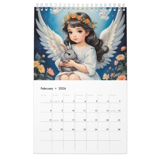 Kinderen, engelen en schattige dieren. 2024 kalender (Feb 2026)