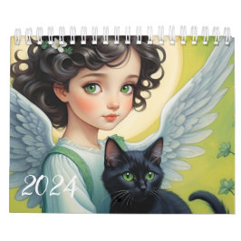 Kinderen, engelen en schattige dieren. 2024 kalender