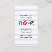 Kinderen Engelse zelfstudie voor leraren thuis Visitekaartje (Achterkant)