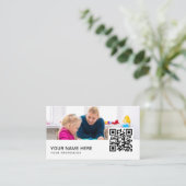 kinderen ergotherapeut QR Code Visitekaartje (Staand voorkant)