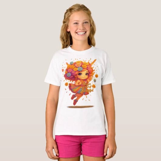 Kinderen Fairy T-shirt - "Be Bright, Be Beautiful" (Voorkant volledig)