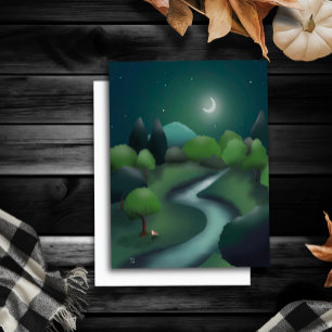 Kinderen Fantasy Book Illustration Blank Kaart