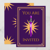 Kinderen Fantasy Warrior Feest Uitnodiging (Voorkant / Achterkant)