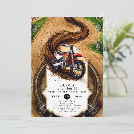 Kinderen Fast Motorcycle Verjaardag Kaart (Staand voorkant)